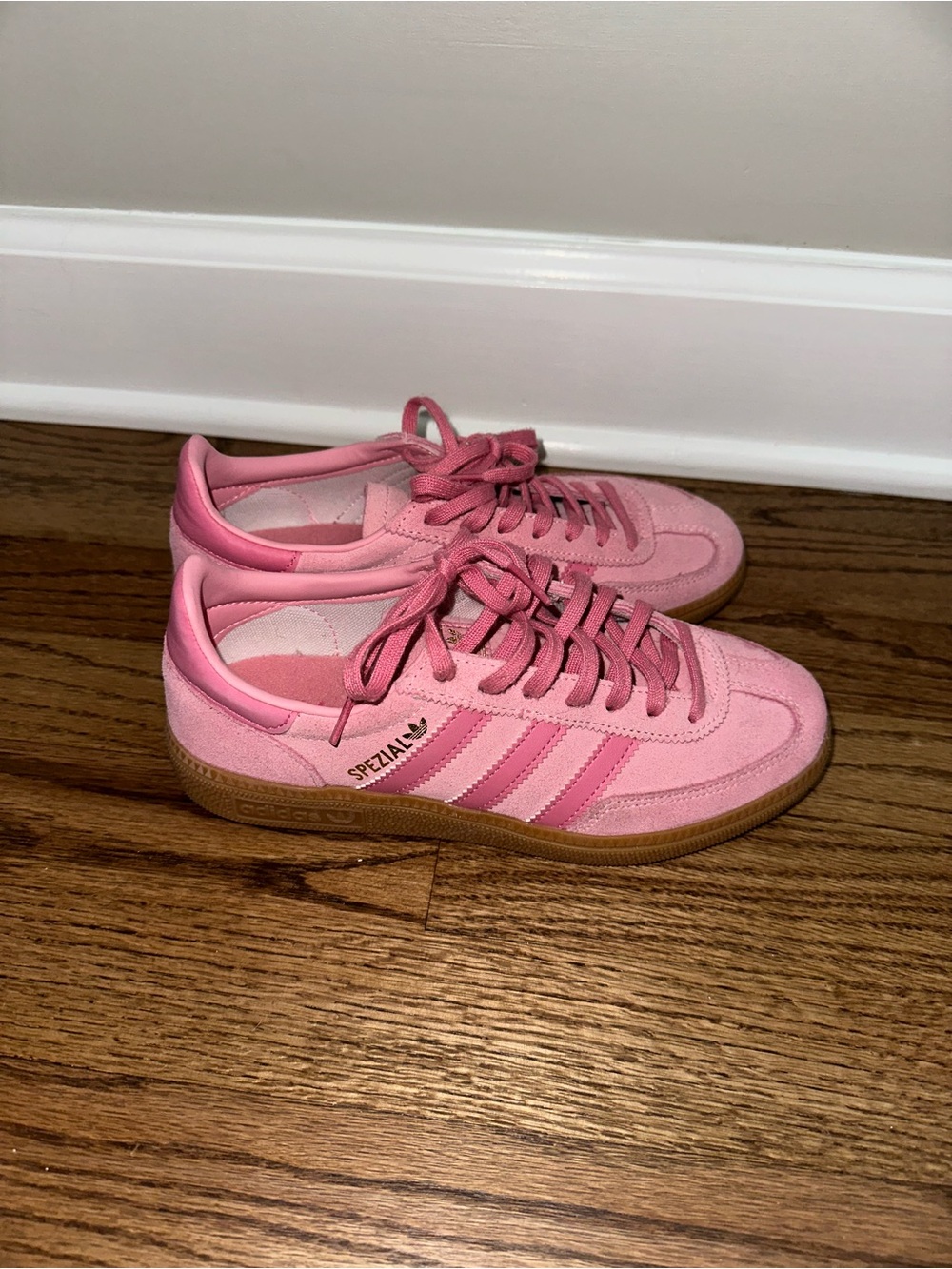 adidas Pink Suede Spezial Sneakers with Gum Sole - Picture 2 of 5